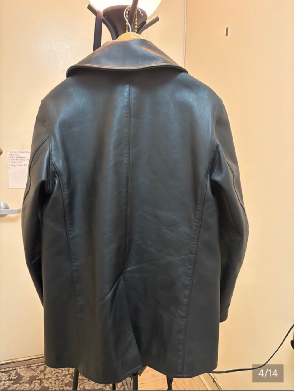 LOST WORLDS HORSEHIDE BLACK LEATHER WITH WIDE LAPELS SIZE : 40 - Picture 5 of 15